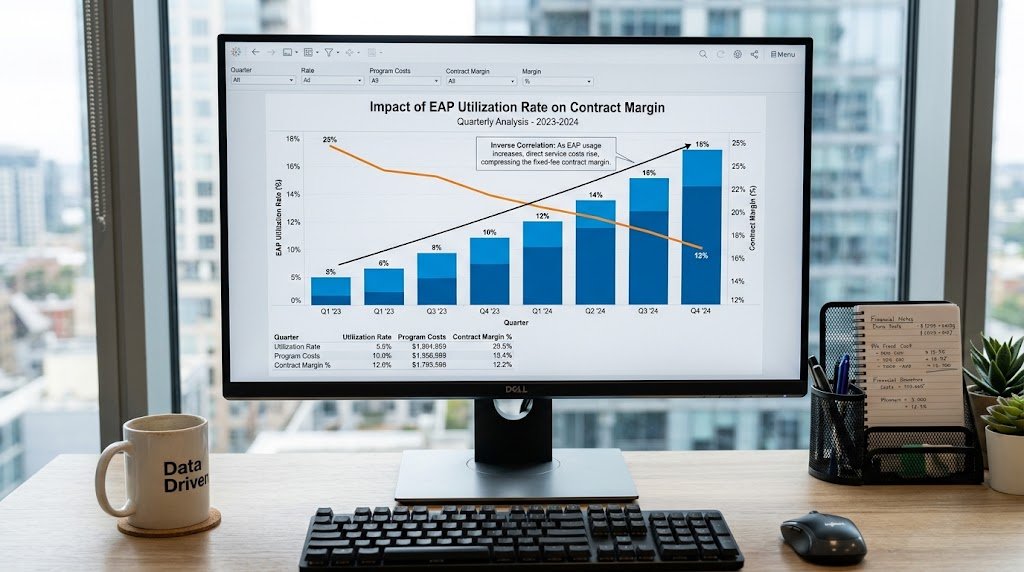Chart explaining how EAP utilization rate affects contract margin